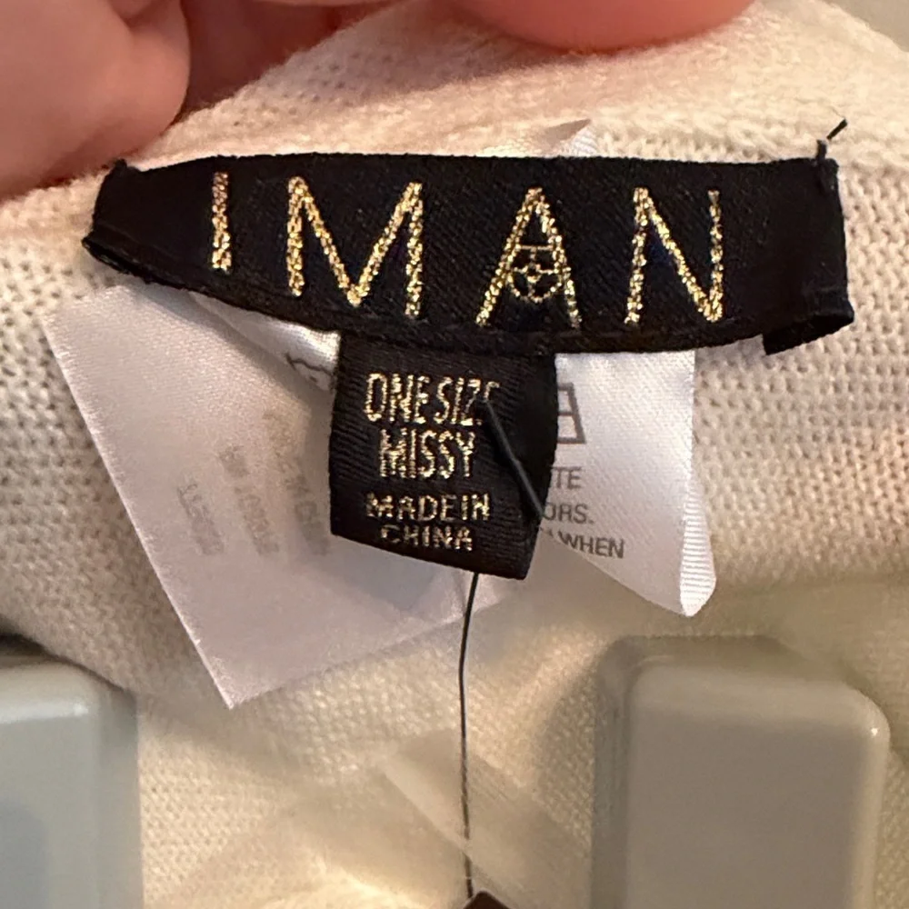 IMAN Cream Shawl Cardigan